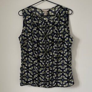 Banana Republic Geometric Sleeveless Blouse - Blue and Green PM